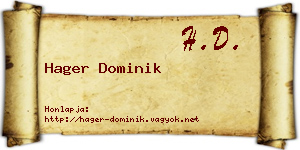 Hager Dominik névjegykártya